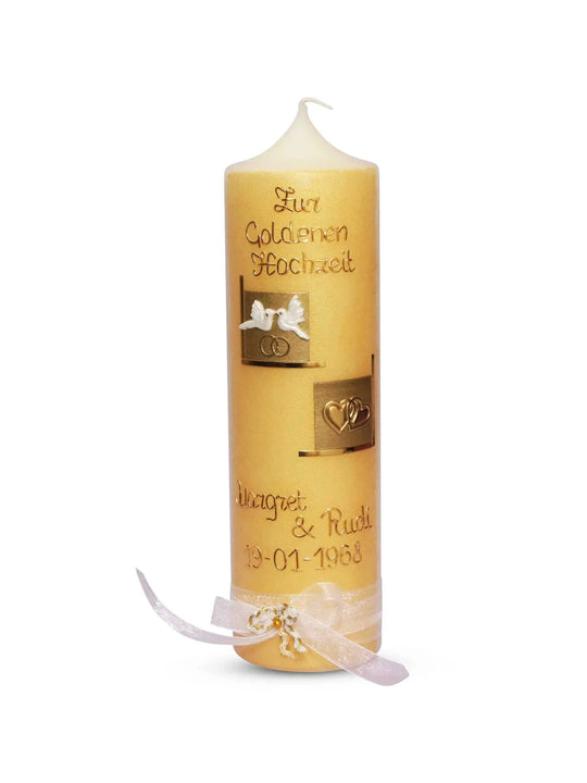 Hochzeitskerze Gold - WikaKerzen