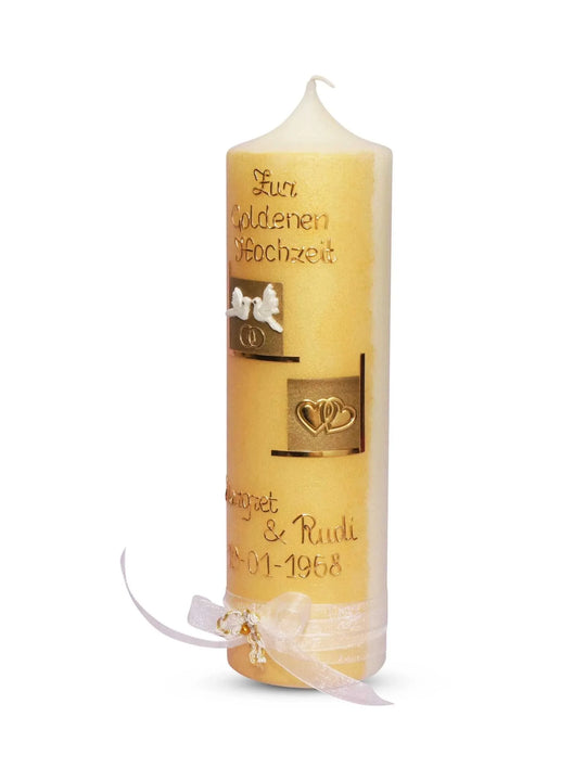 Hochzeitskerze Gold - WikaKerzen