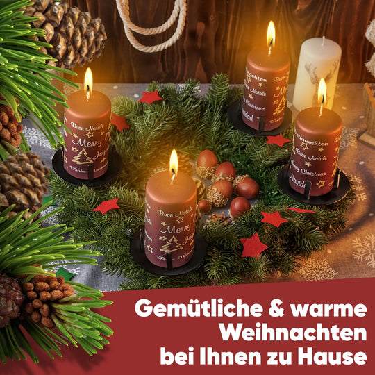 Kerzenstecker Adventskranz – Set ohne Dorn für Kerzen bis Ø 8 cm - WikaKerzen