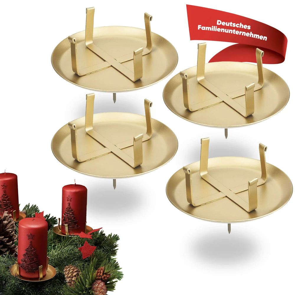 Kerzenstecker Adventskranz – Set ohne Dorn für Kerzen bis Ø 8 cm - WikaKerzen