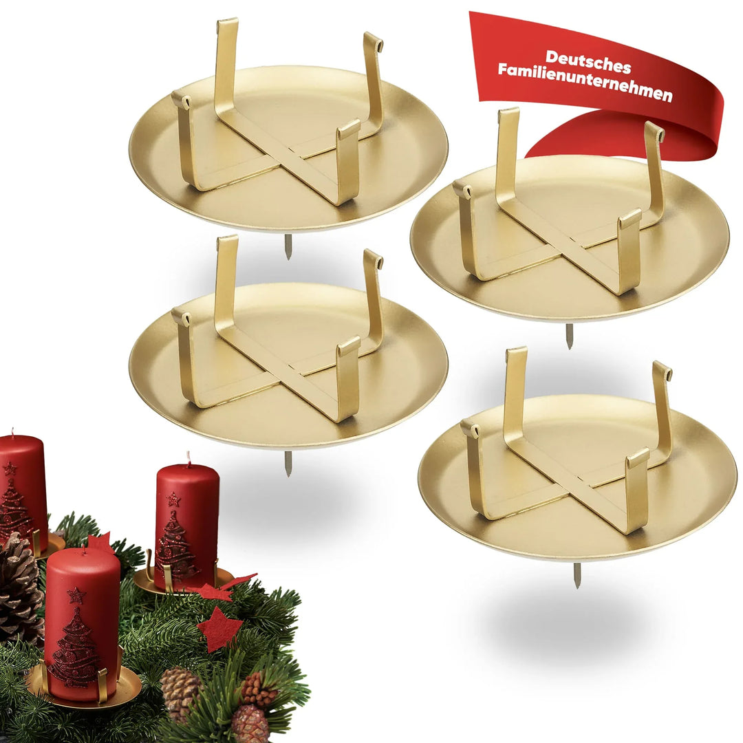Kerzenstecker Adventskranz – Set ohne Dorn für Kerzen bis Ø 8 cm - WikaKerzen
