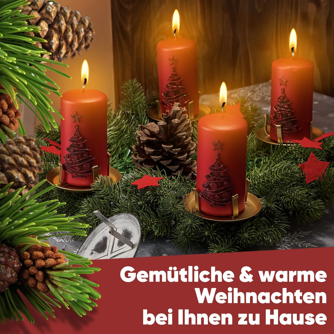 Kerzenstecker Adventskranz – Set ohne Dorn für Kerzen bis Ø 8 cm - WikaKerzen