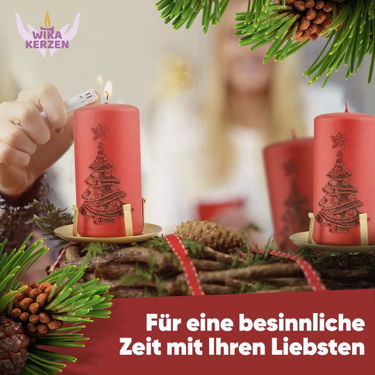 Kerzenstecker Adventskranz – Set ohne Dorn für Kerzen bis Ø 8 cm - WikaKerzen