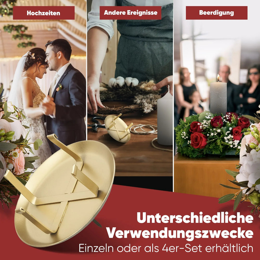 Kerzenstecker Adventskranz – Set ohne Dorn für Kerzen bis Ø 8 cm - WikaKerzen