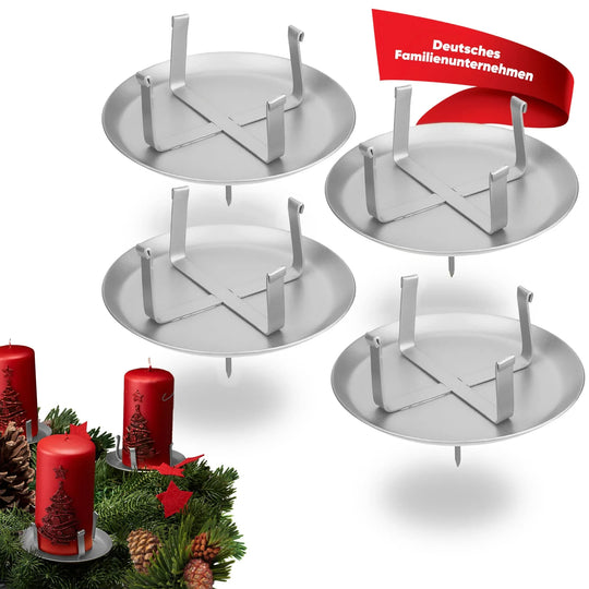 Kerzenstecker Adventskranz – Set ohne Dorn für Kerzen bis Ø 8 cm - WikaKerzen
