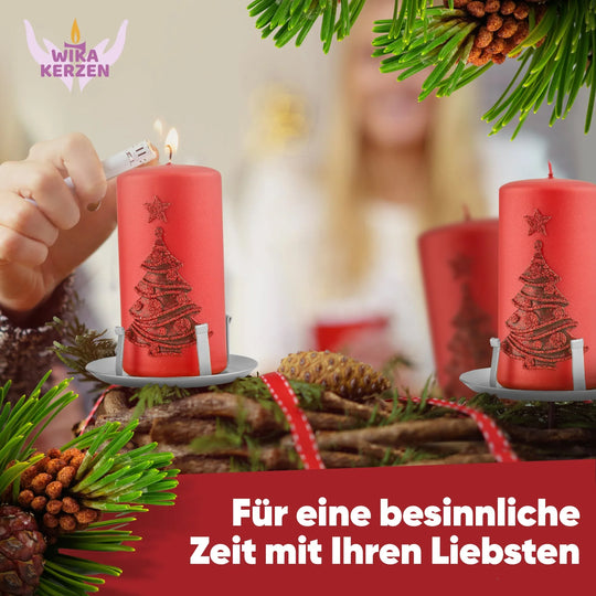 Kerzenstecker Adventskranz – Set ohne Dorn für Kerzen bis Ø 8 cm - WikaKerzen