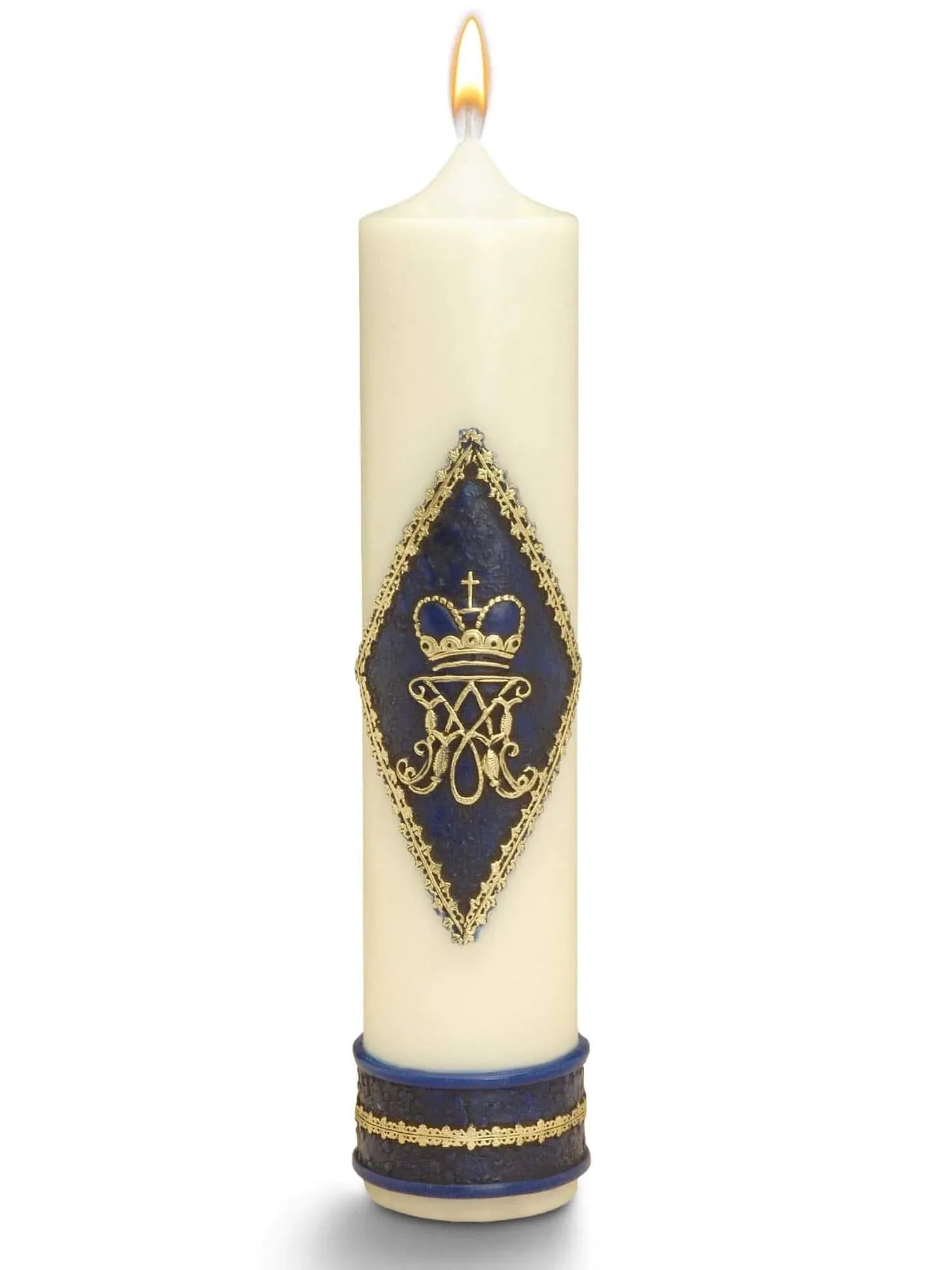 Marienkerze mit Krone – Traditionelle Handarbeit für feierliche Andachten und besondere Anlässe - WikaKerzen