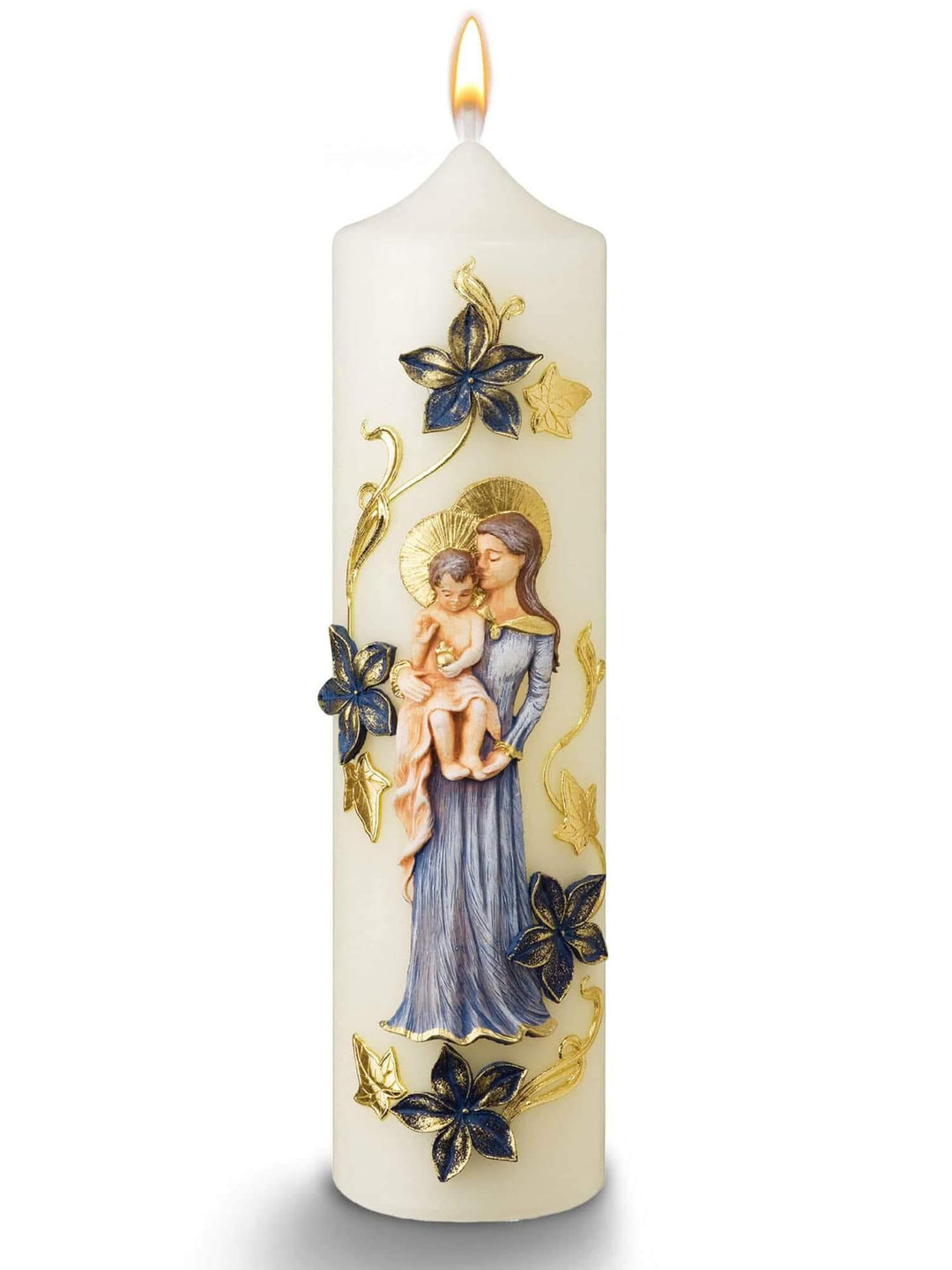 Marienkerzen mit traditionellen Symbolen: Kleine Blumenkerzen - WikaKerzen