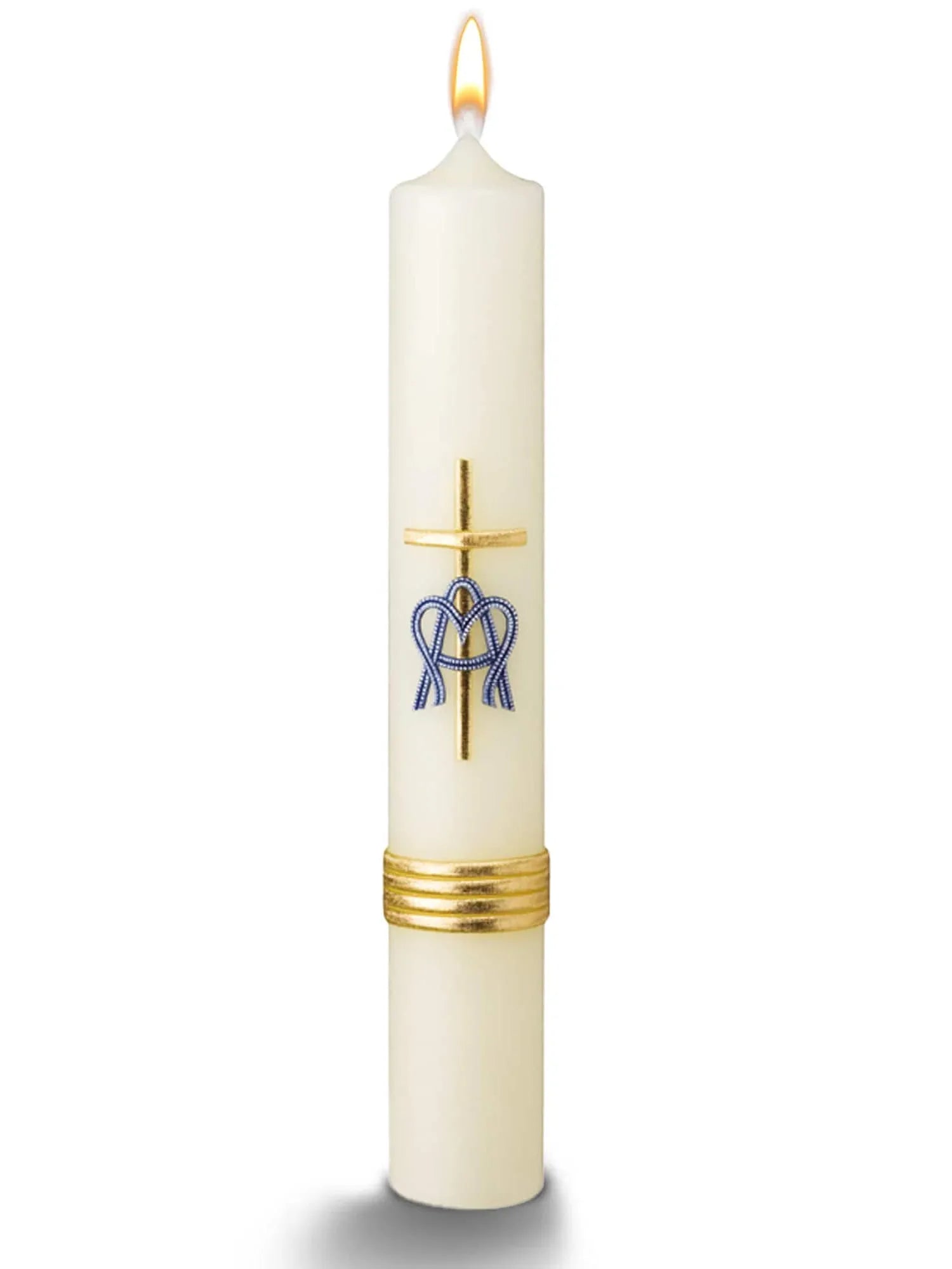 Krone-Blau-G Marienkerze – Edle, handgefertigte Kerze für Andachten und Spirituele montente - WikaKerzen