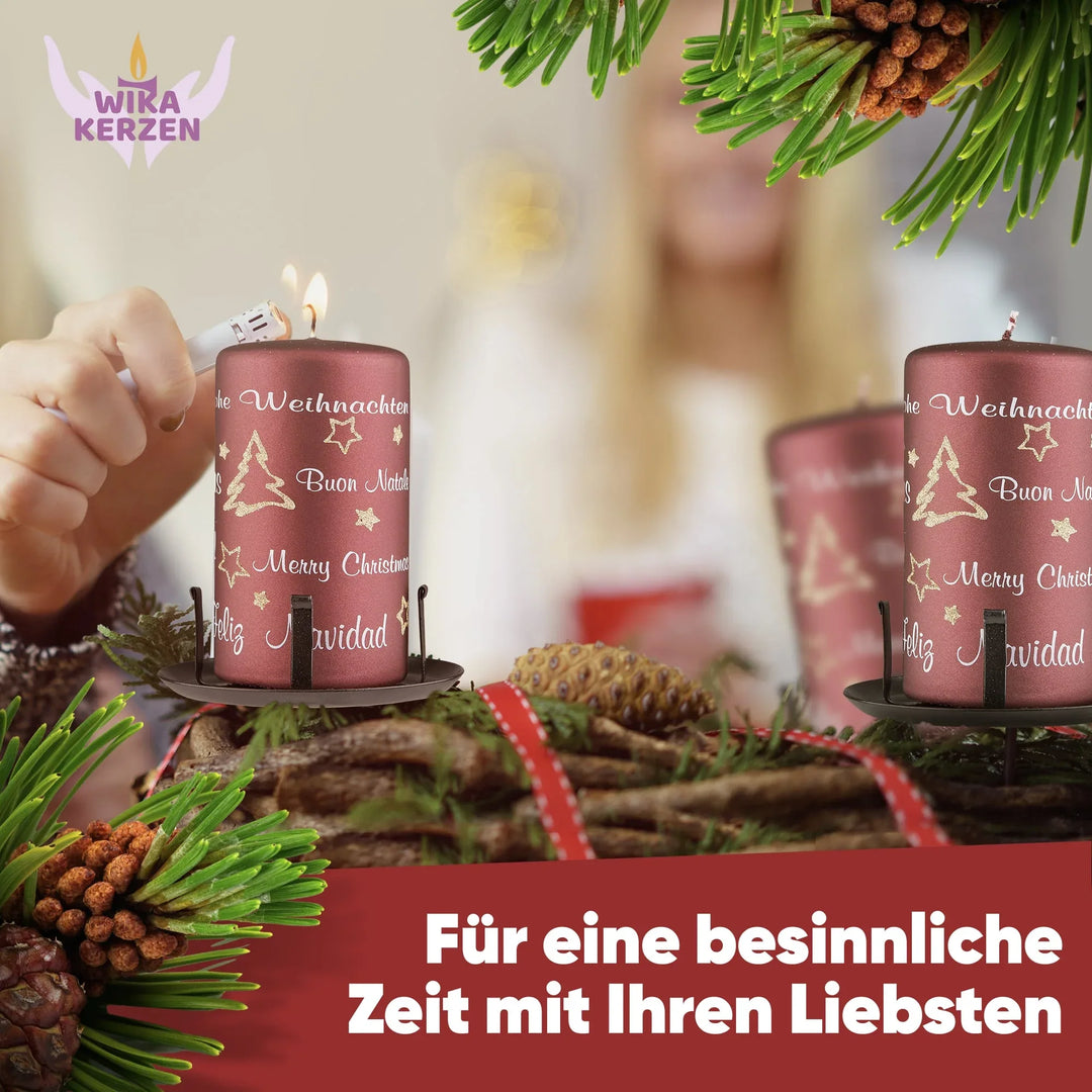 Kerzenstecker Adventskranz – Set ohne Dorn für Kerzen bis Ø 8 cm - WikaKerzen