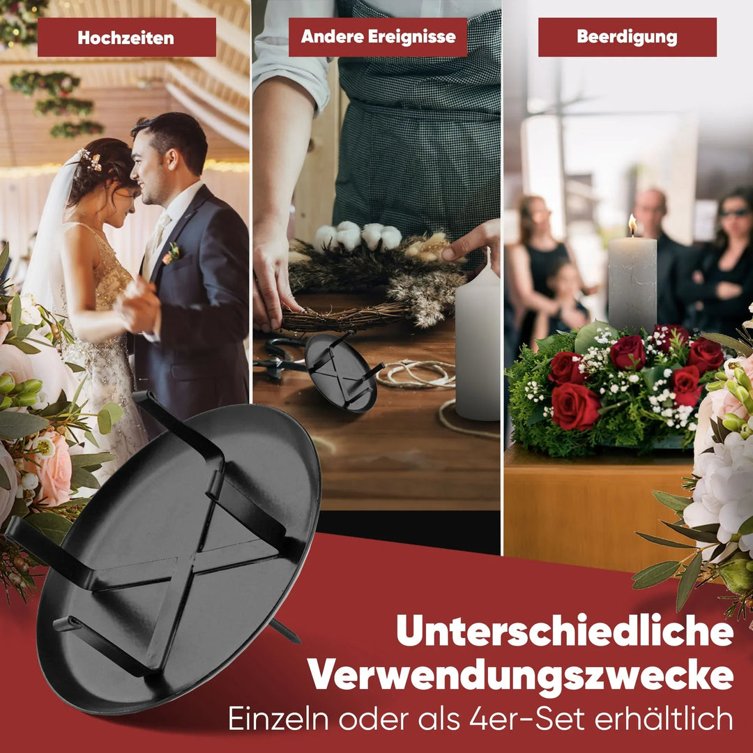 Kerzenstecker Adventskranz – Set ohne Dorn für Kerzen bis Ø 8 cm - WikaKerzen