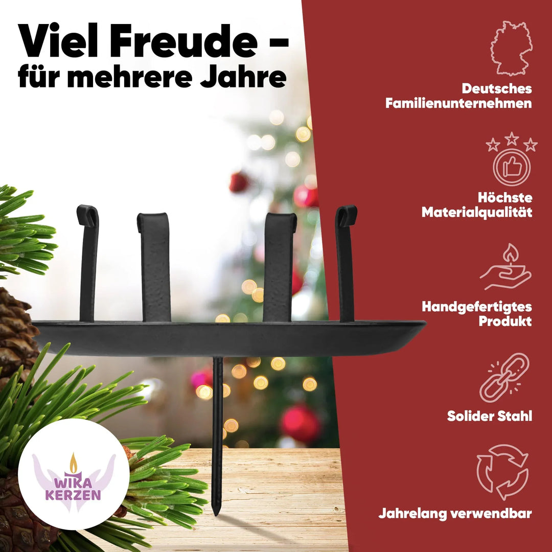 Kerzenstecker Adventskranz – Set ohne Dorn für Kerzen bis Ø 8 cm - WikaKerzen