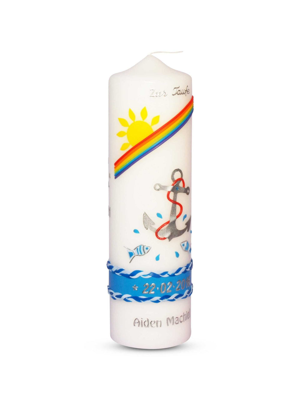 Taufkerze Anker blau Taufkerzen Mädchen und Junge € Taufkerze WKTH041 WikaKerzen