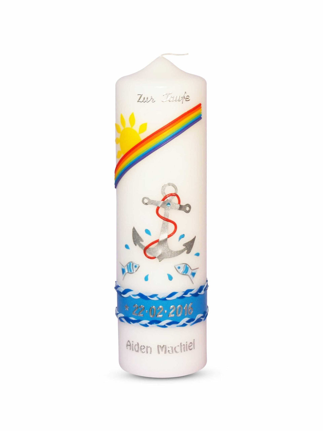 Taufkerze Anker blau Taufkerzen Mädchen und Junge € Taufkerze WKTH041 WikaKerzen
