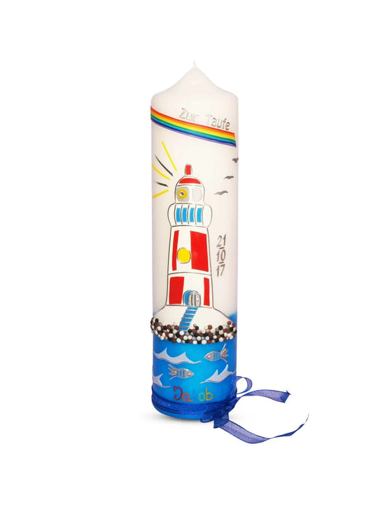 Taufkerze Leuchtturm 2 - WikaKerzen