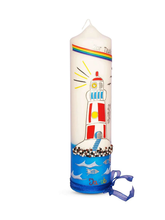 Taufkerze Leuchtturm 2 - WikaKerzen