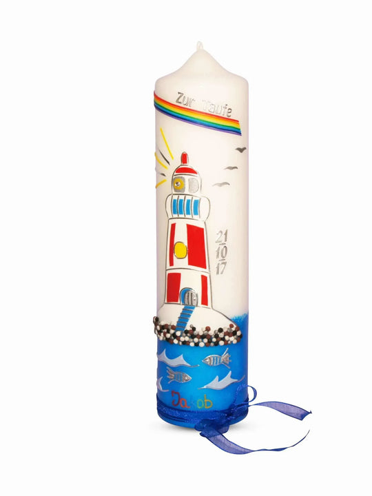 Taufkerze Leuchtturm 2 - WikaKerzen