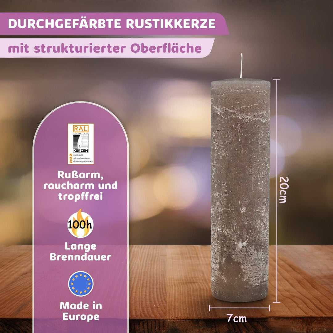 Rustic Stumpenkerze-Rohling - Zur Deko oder zum Basteln - WikaKerzen