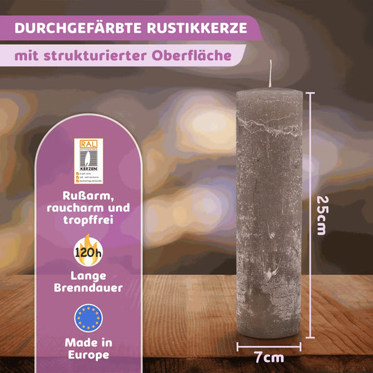 Rustic Stumpenkerze-Rohling - Zur Deko oder zum Basteln - WikaKerzen