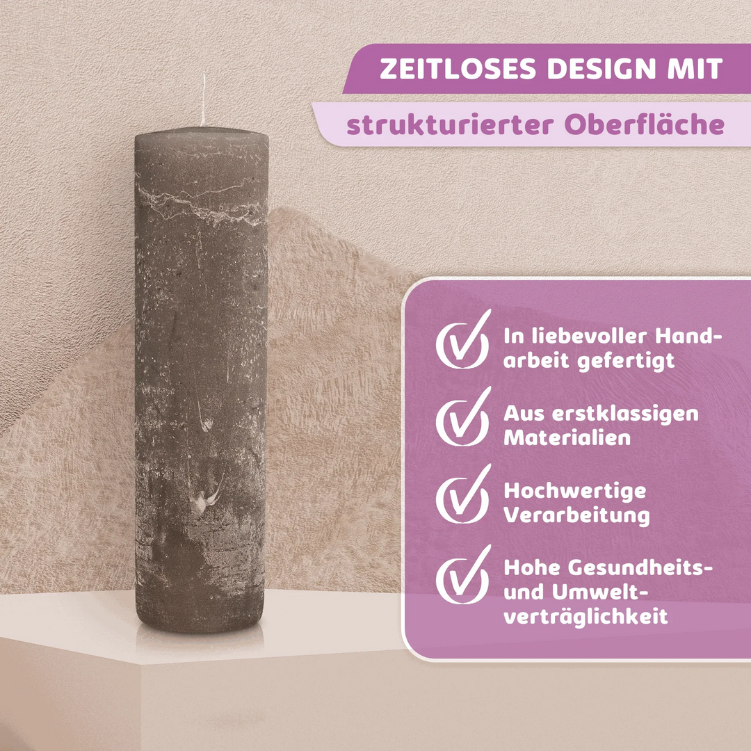 Rustic Stumpenkerze-Rohling - Zur Deko oder zum Basteln - WikaKerzen
