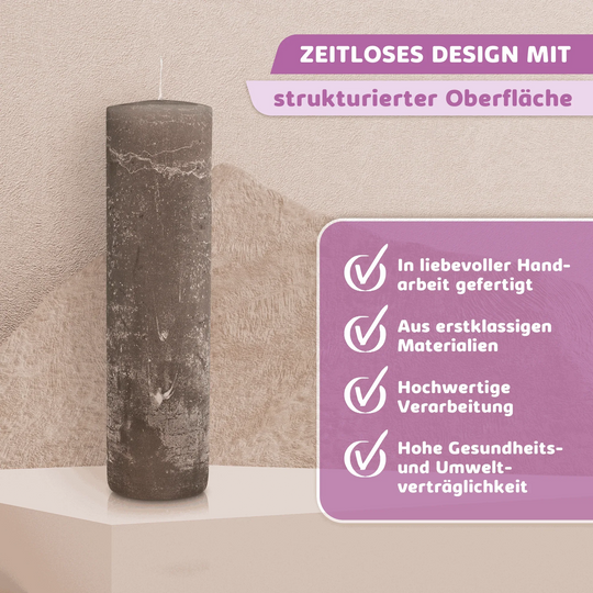 Rustic Stumpenkerze-Rohling - Zur Deko oder zum Basteln - WikaKerzen