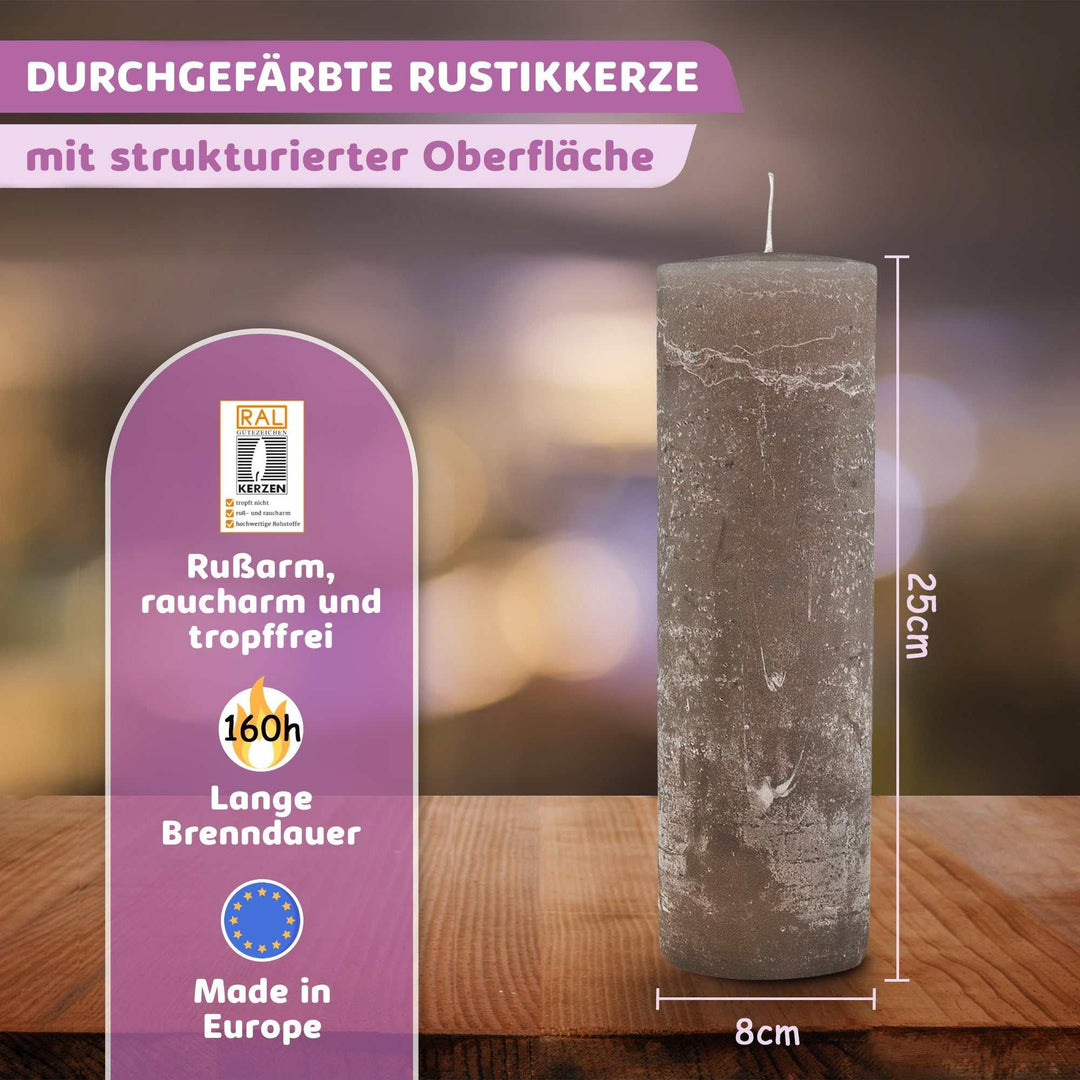 Rustic Stumpenkerze-Rohling - Zur Deko oder zum Basteln - WikaKerzen