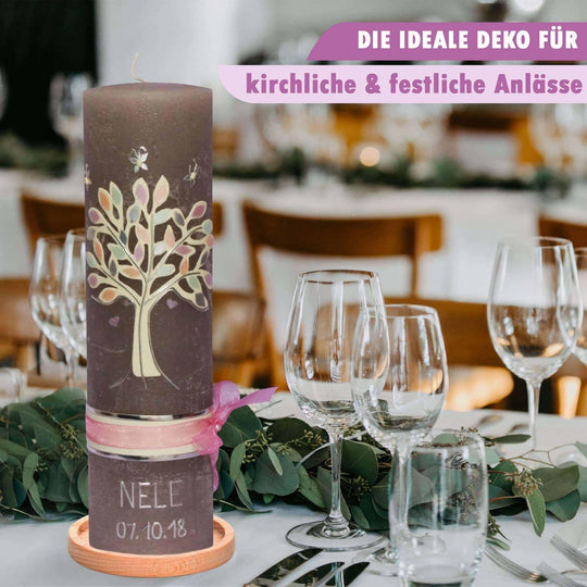Kerzenteller aus Buchenholz - WikaKerzen