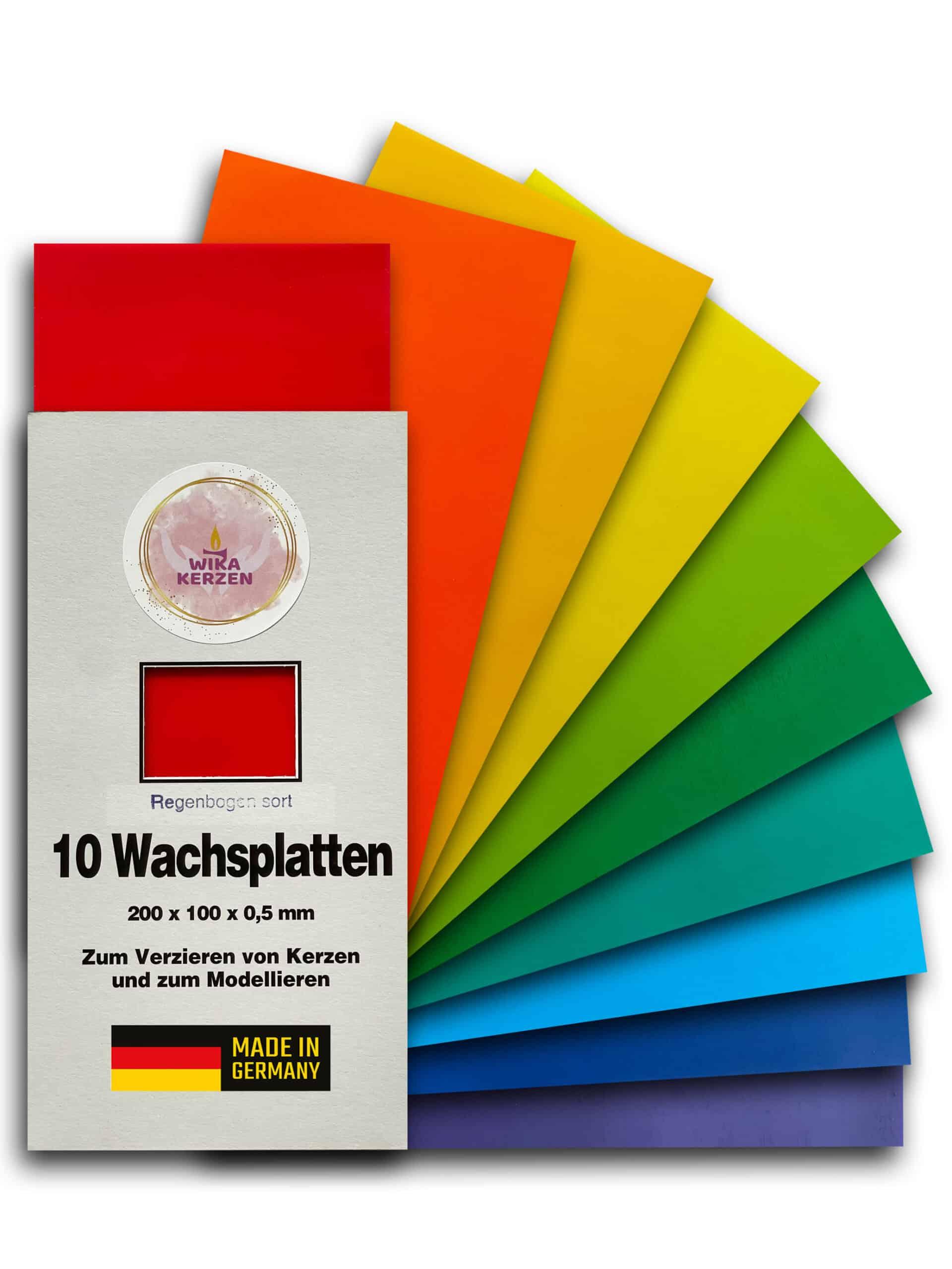 Wachsplatten zum Verzieren von Kerzen Regenbogen - WikaKerzen