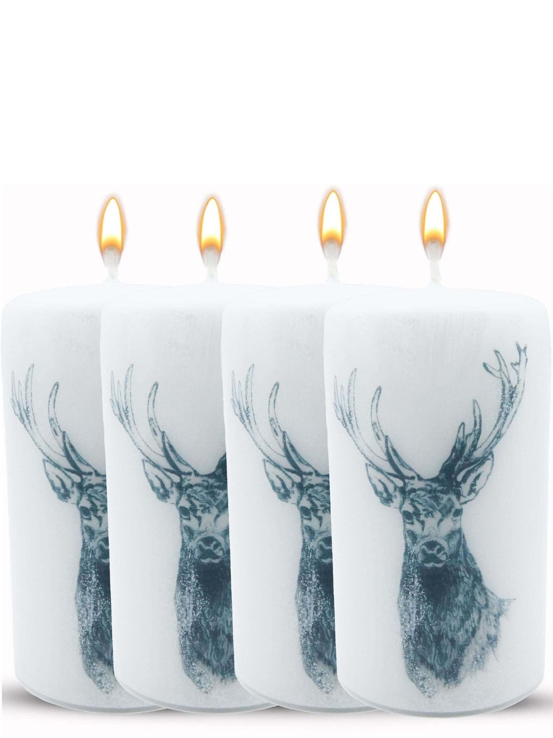 Weihnachtskerze für Adventskranz 4er Set 13x7cm Hirsch ideal als Tisch-Deko € 4er Adventskerze Advent-Hirsch WikaKerzen