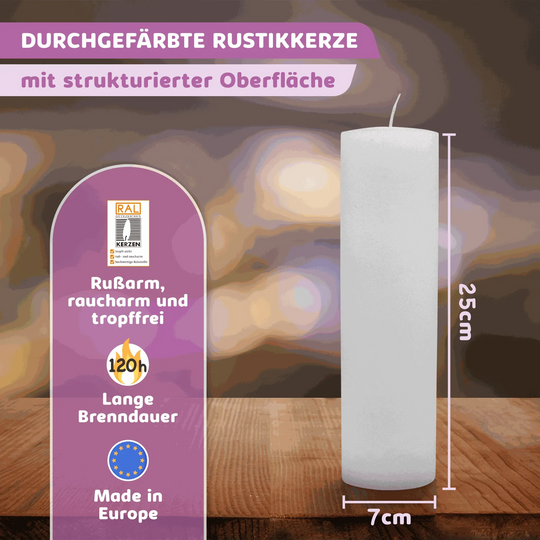 Rustic Stumpenkerze-Rohling - Zur Deko oder zum Basteln - WikaKerzen